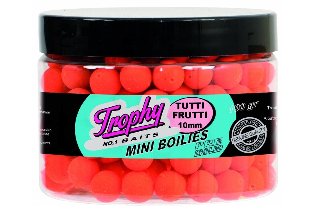 TROPHY NO.1 BAITS MINI BOILIES 10MM TUTTI FRUTTI 100 GRAM