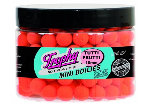 TROPHY NO.1 BAITS MINI BOILIES 10MM TUTTI FRUTTI 100 GRAM