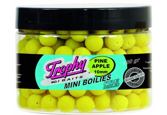 TROPHY NO.1 BAITS MINI BOILIES 10MM PINEAPPLE 100 GRAM