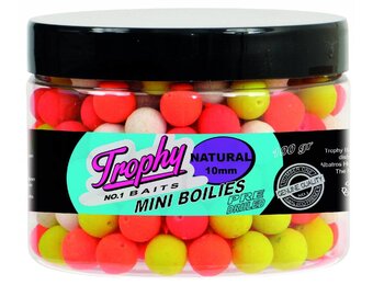 TROPHY NO.1 BAITS MINI BOILIES 10MM NATURAL 100 GRAM