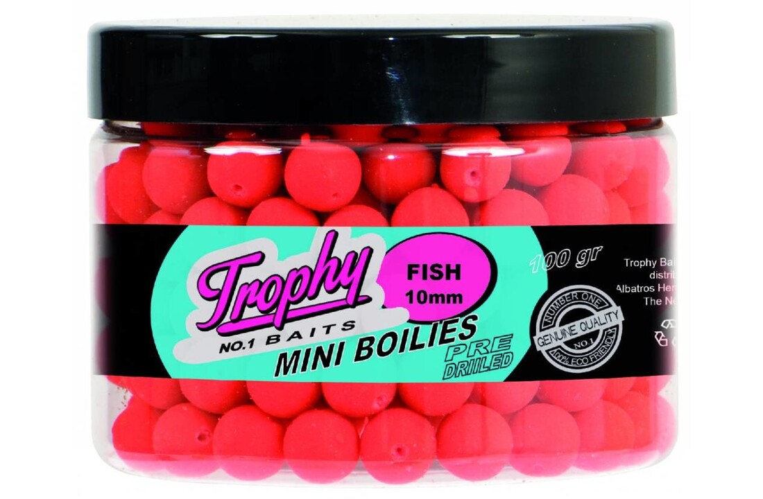 TROPHY NO.1 BAITS MINI BOILIES 10MM FISH 100 GRAM