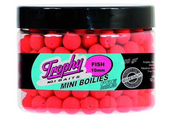 TROPHY NO.1 BAITS MINI BOILIES 10MM FISH 100 GRAM