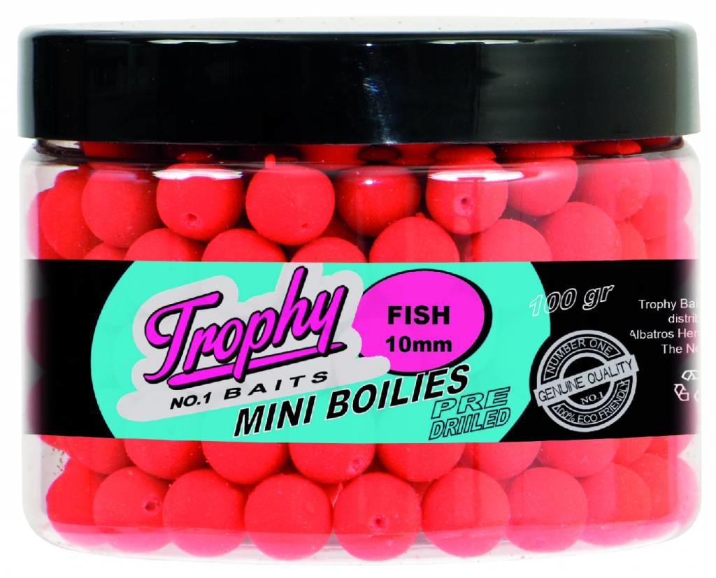 TROPHY NO.1 BAITS MINI BOILIES 10MM FISH 100 GRAM