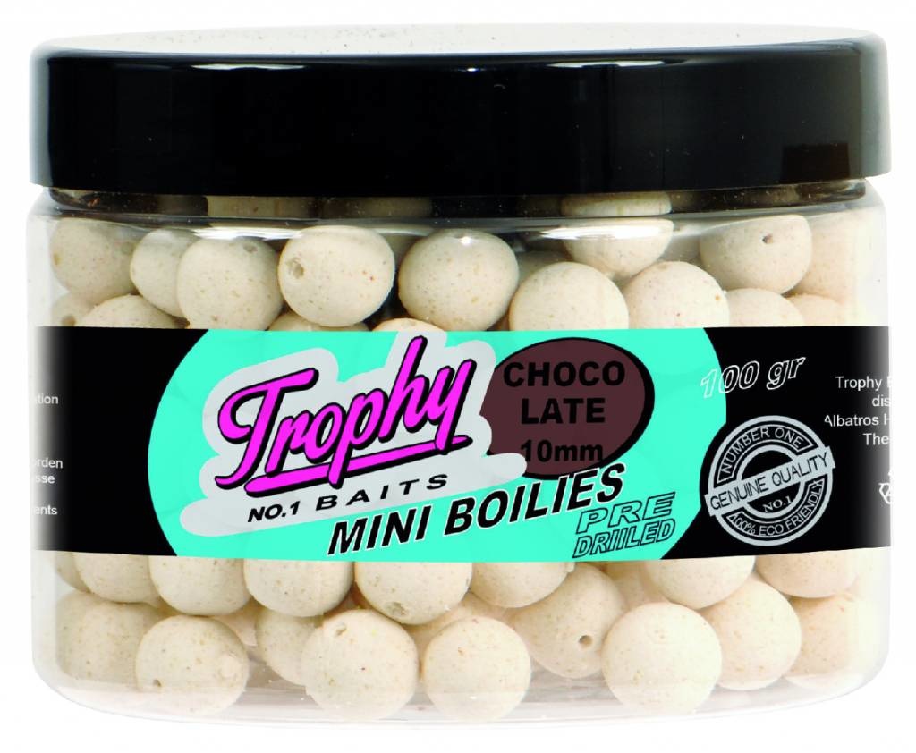 TROPHY NO.1 BAITS MINI BOILIES 10MM CHOCOLATE 100 GRAM
