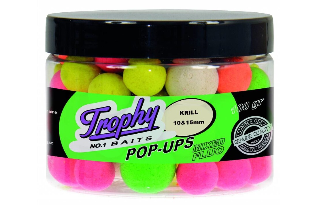 TROPHY NO.1 BAITS POP-UPS 10 & 15MM KRILL 70 GRAM