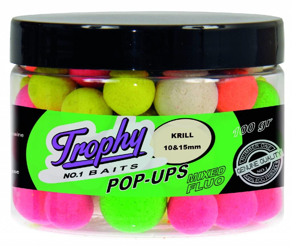 TROPHY NO.1 BAITS POP-UPS 10 & 15MM KRILL 70 GRAM