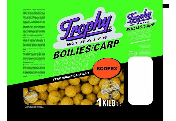 TROPHY NO.1 BAITS BOILIES 15MM SCOPEX 1KG