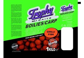 TROPHY NO.1 BAITS BOILIES 15MM CHILLI FISH 1KG