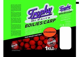 TROPHY NO.1 BAITS BOILIES 15MM STRAWBERRY 1KG