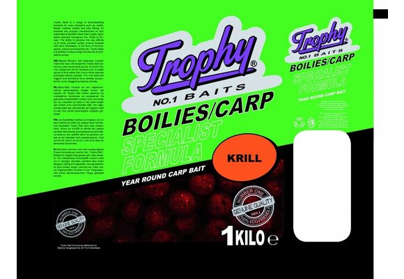 TROPHY NO.1 BAITS BOILIES 15MM KRILL 1KG