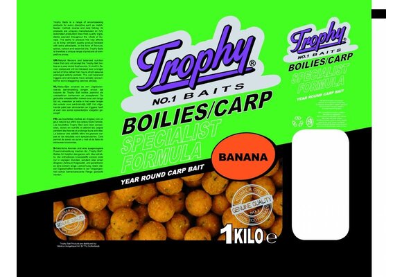 TROPHY NO.1 BAITS BOILIES 15MM BANANA 1KG