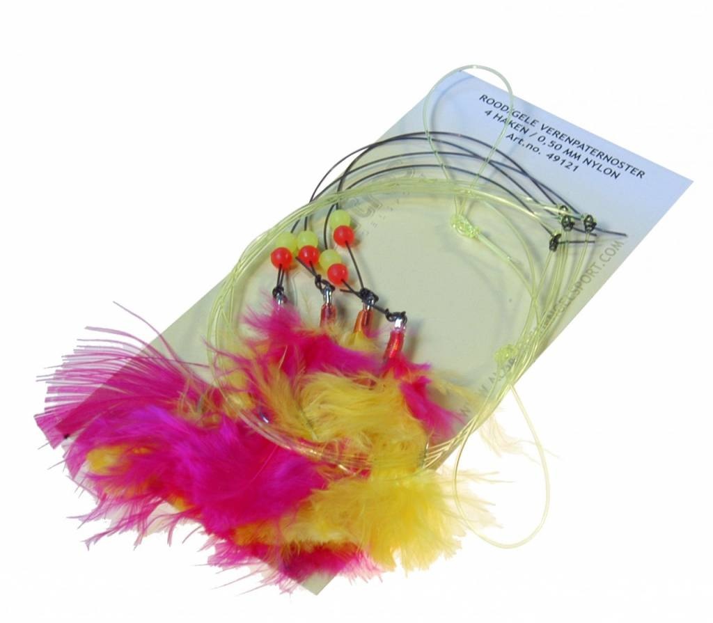 VERENPATERNOSTER 4 HAKEN NR 1/0 GEKLEURD