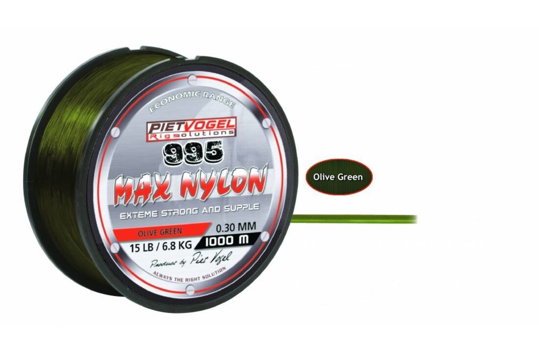 RIG SOLUTIONS 995 MAX NYLON 0.35MM OLIVE GREEN 25 LB 1000M