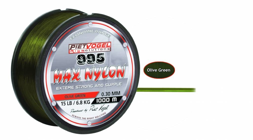 RIG SOLUTIONS 995 MAX NYLON 0.35MM OLIVE GREEN 25 LB 1000M