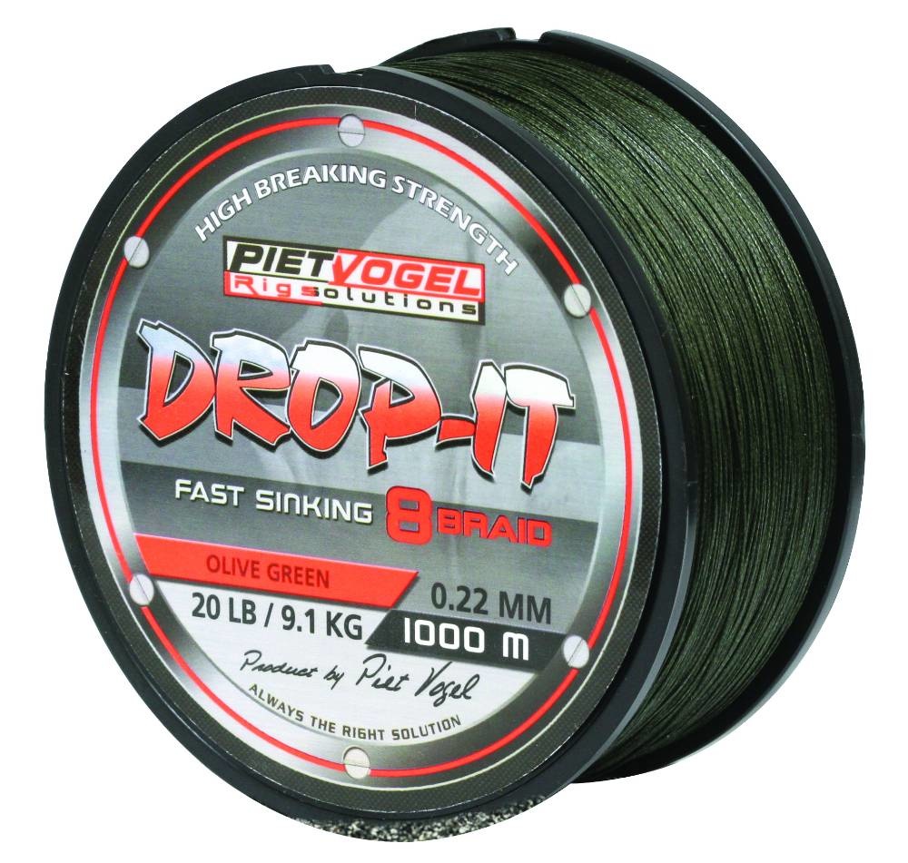 RIG SOLUTIONS DROP-IT FAST SINKING 8 BRAID 0.22MM OLIVE GREEN 20 LB 1000M