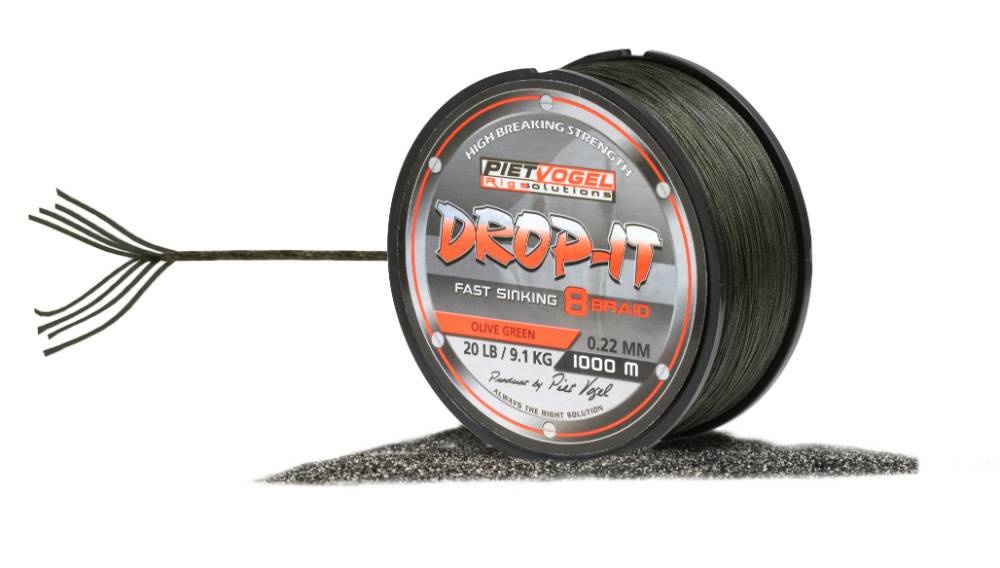 RIG SOLUTIONS DROP-IT FAST SINKING 8 BRAID 0.22MM OLIVE GREEN 20 LB 1000M