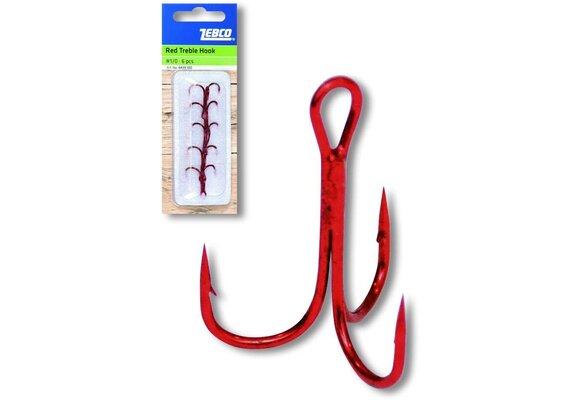 TOPIC TREBLE HOOK #2 RED P/5