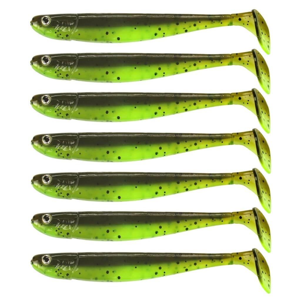 JIG 'N' SWIM SHAD 7.5 CM CHARTREUSE BROWNIE UV P/9