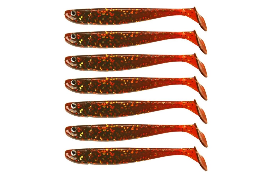 JIG 'N' SWIM SHAD 7.5 CM MOTOROIL GLITTER UV P/9