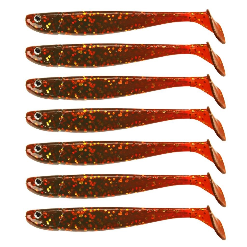 JIG 'N' SWIM SHAD 7.5 CM MOTOROIL GLITTER UV P/9