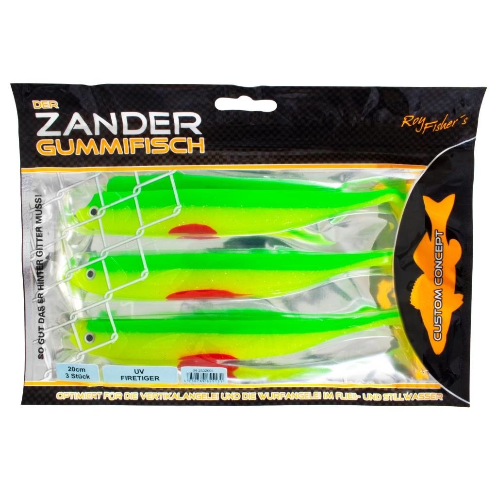 DER ZANDER GUMMIFISCH UV FIRETIGER