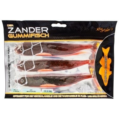 DER ZANDER GUMMIFISCH 12 CM UV MOTOROIL P/5