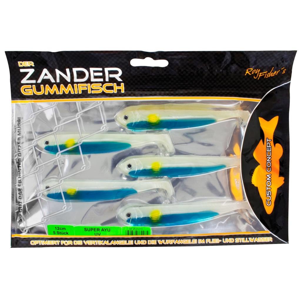 DER ZANDER GUMMIFISCH 12 CM UV SUPER AYU P/5