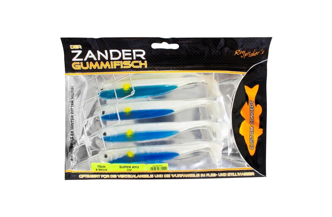DER ZANDER GUMMIFISCH 12 CM UV SUPER AYU P/5