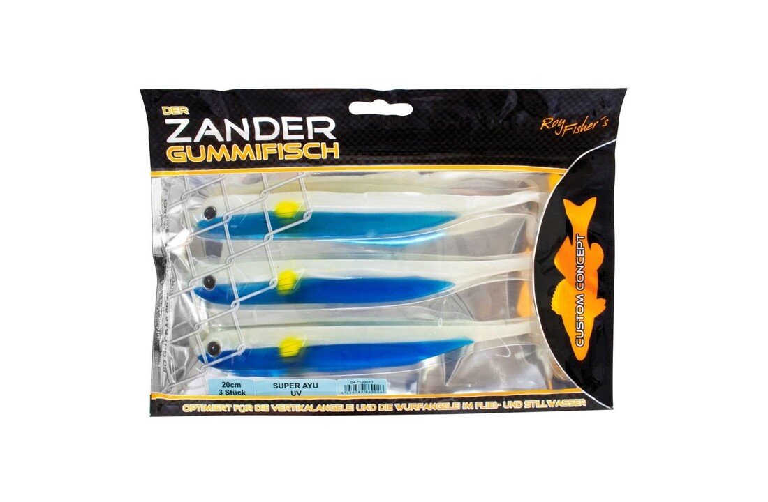 DER ZANDER GUMMIFISCH 12 CM UV SUPER AYU P/5