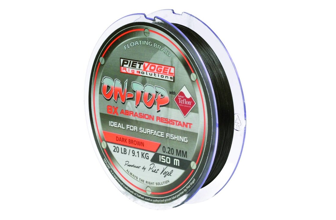 RIG SOLUTIONS ON-TOP FLOATING BRAID 0.20MM DARK BROWN 20 LB 300M