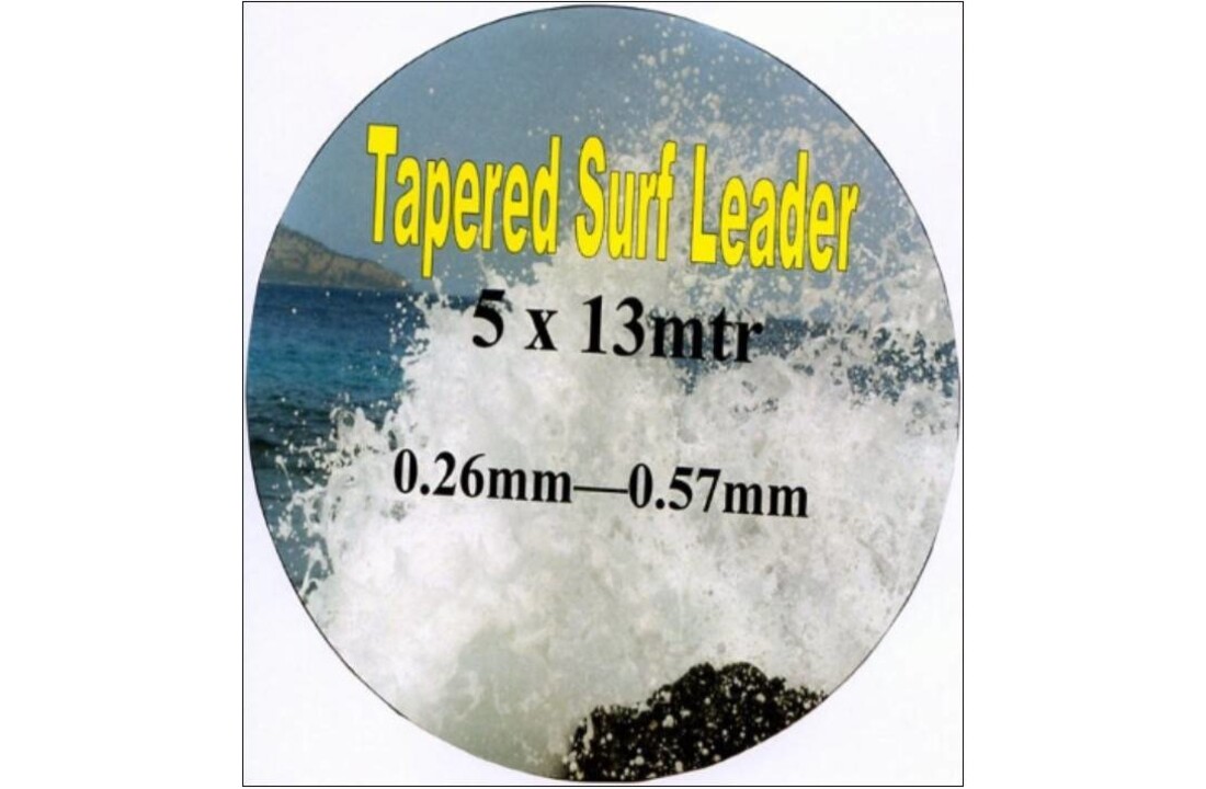 TAPERED SURF LEADER 5X13M 0.23MM-0.57MM CLEAR