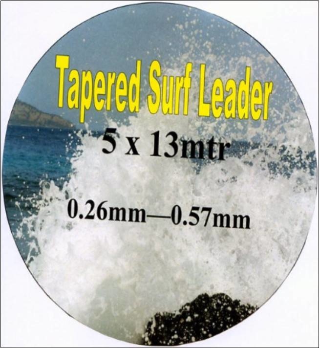 TAPERED SURF LEADER 5X13M 0.23MM-0.57MM CLEAR