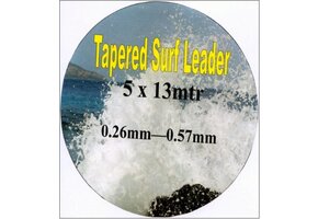 TAPERED SURF LEADER 5X13M 0.26MM-0.57MM RED