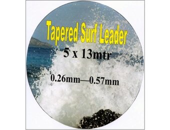 TAPERED SURF LEADER 5X13M 0.26MM-0.57MM RED