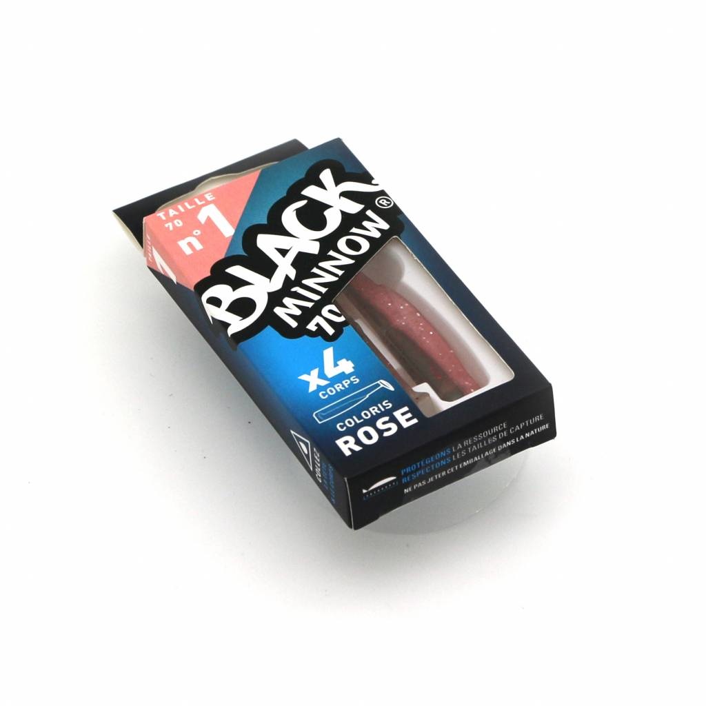BLACK MINNOW 70 4 LURES BODIES PINK