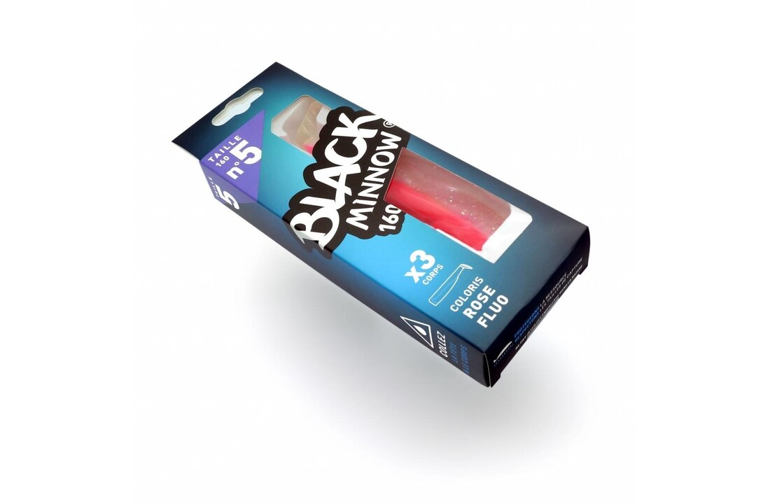 BLACK MINNOW 120 3 LURES BODIES FLUO PINK