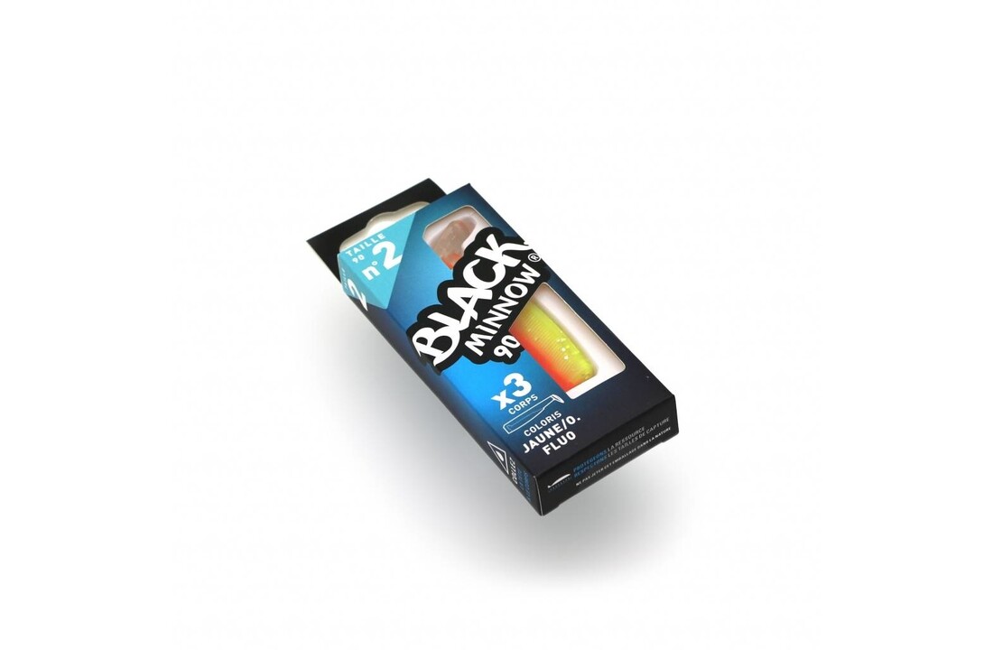 BLACK MINNOW 70 4 LURES BODIES ORANGE/YELLOW