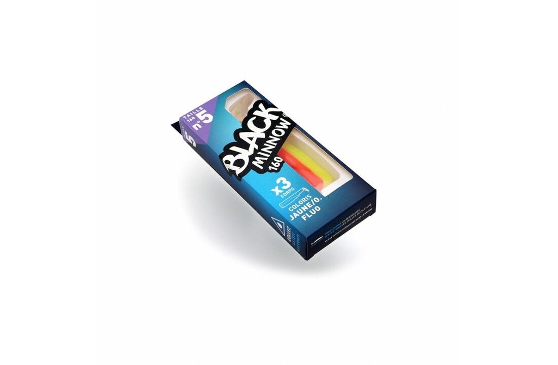 BLACK MINNOW 70 4 LURES BODIES ORANGE/YELLOW