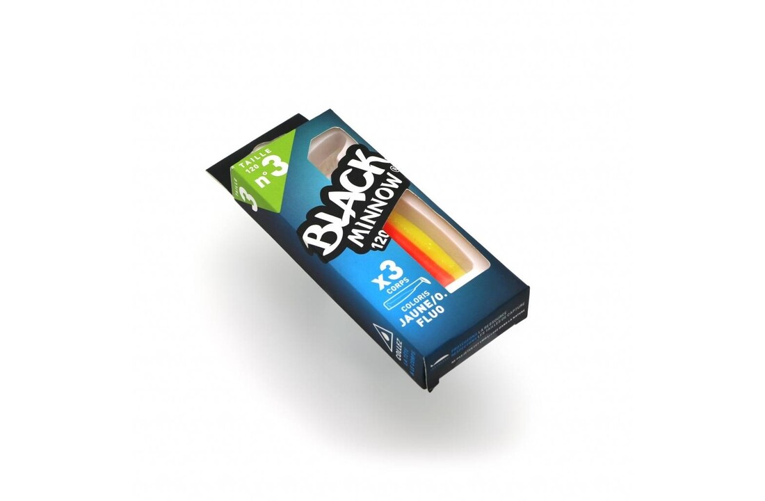 BLACK MINNOW 70 4 LURES BODIES ORANGE/YELLOW