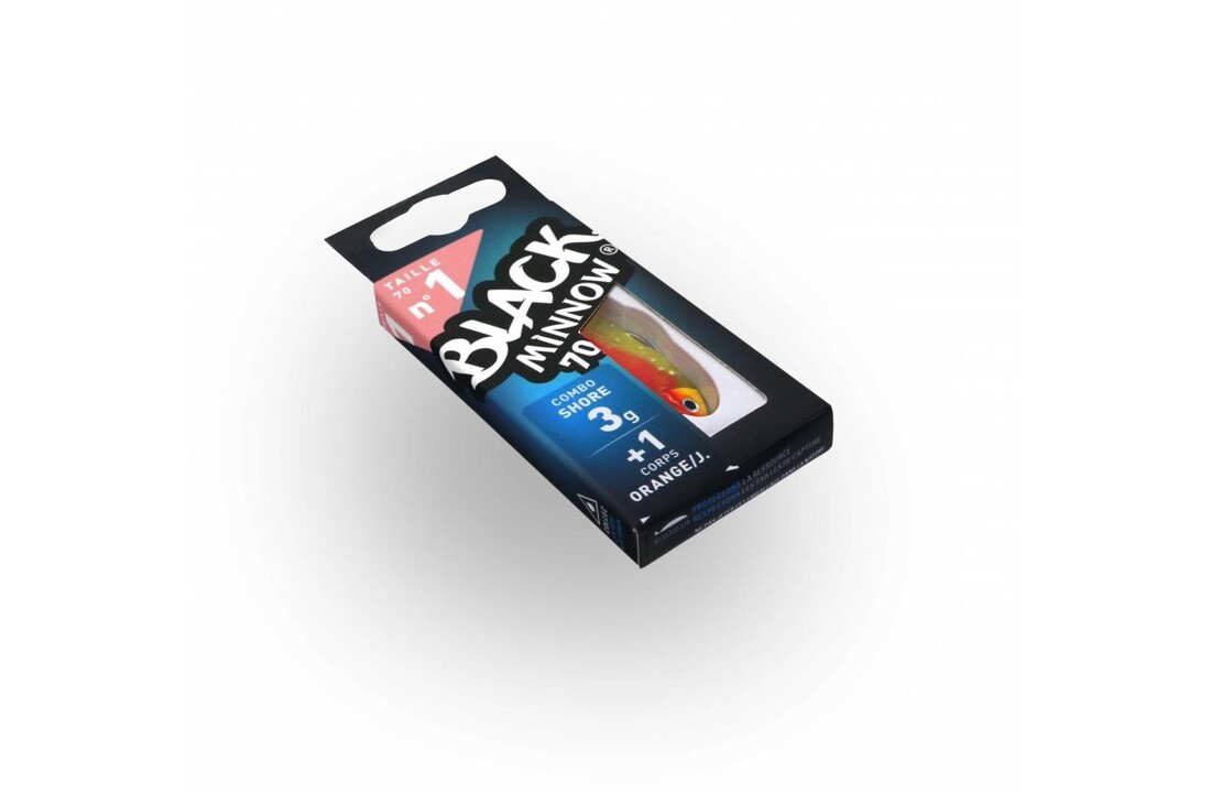 BLACK MINNOW 70 COMBO SHORE 3 GRAM ORANGE/YELLOW + LURE BODY ORANGE/YELLOW