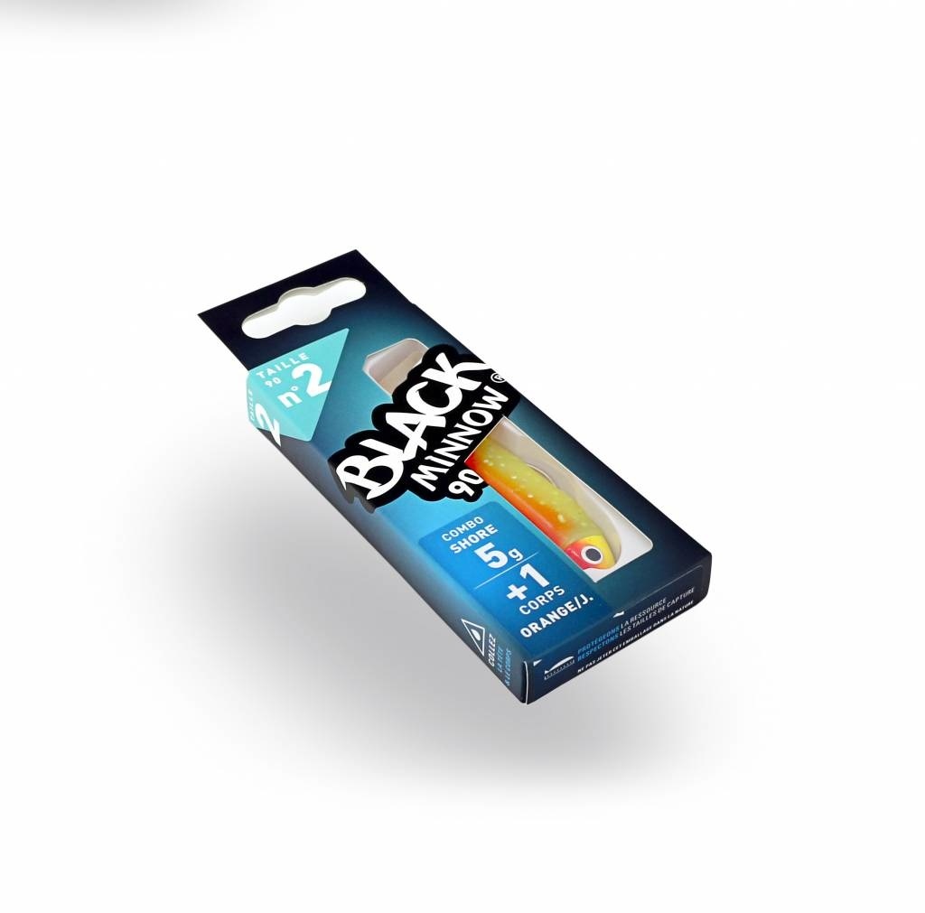 BLACK MINNOW 70 COMBO SHORE 3 GRAM ORANGE/YELLOW + LURE BODY ORANGE/YELLOW