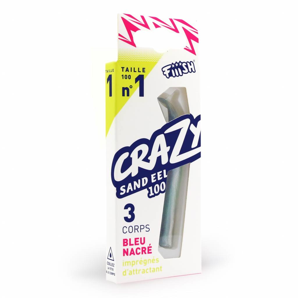 CRAZY SAND EEL 100 3 BODIES BLUE PEARL