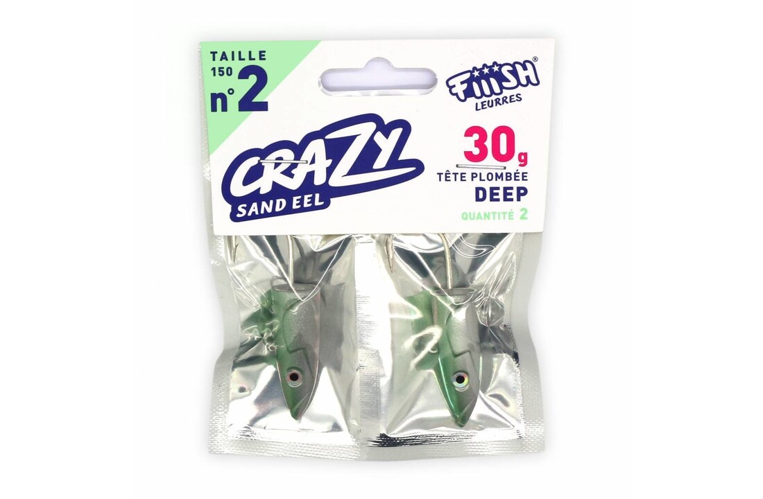 CRAZY SAND EEL 150 JIGHEAD PEARL GREEN DEEP 30 GRAM P/2