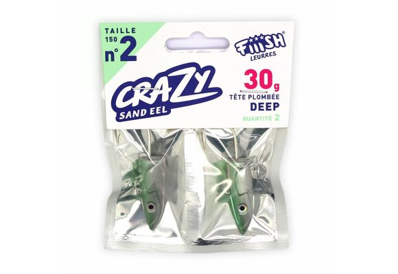 CRAZY SAND EEL 150 JIGHEAD PEARL GREEN DEEP 30 GRAM P/2