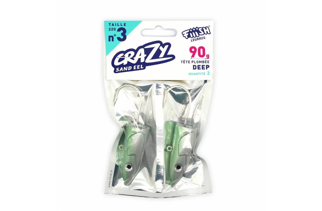 CRAZY SAND EEL 150 JIGHEAD PEARL GREEN DEEP 30 GRAM P/2