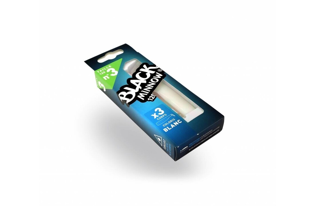 BLACK MINNOW 90 3 LURES BODIES WHITE