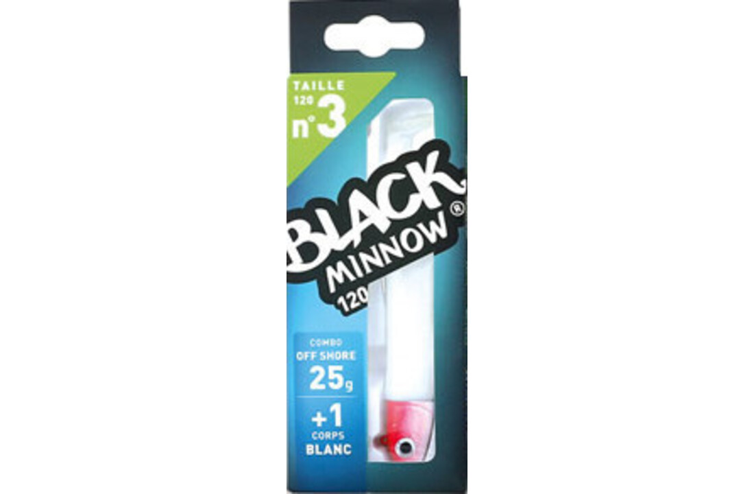 BLACK MINNOW 70 COMBO OFF SHORE 6 GRAM WHITE + LURE BODY WHITE JIGHEAD RED