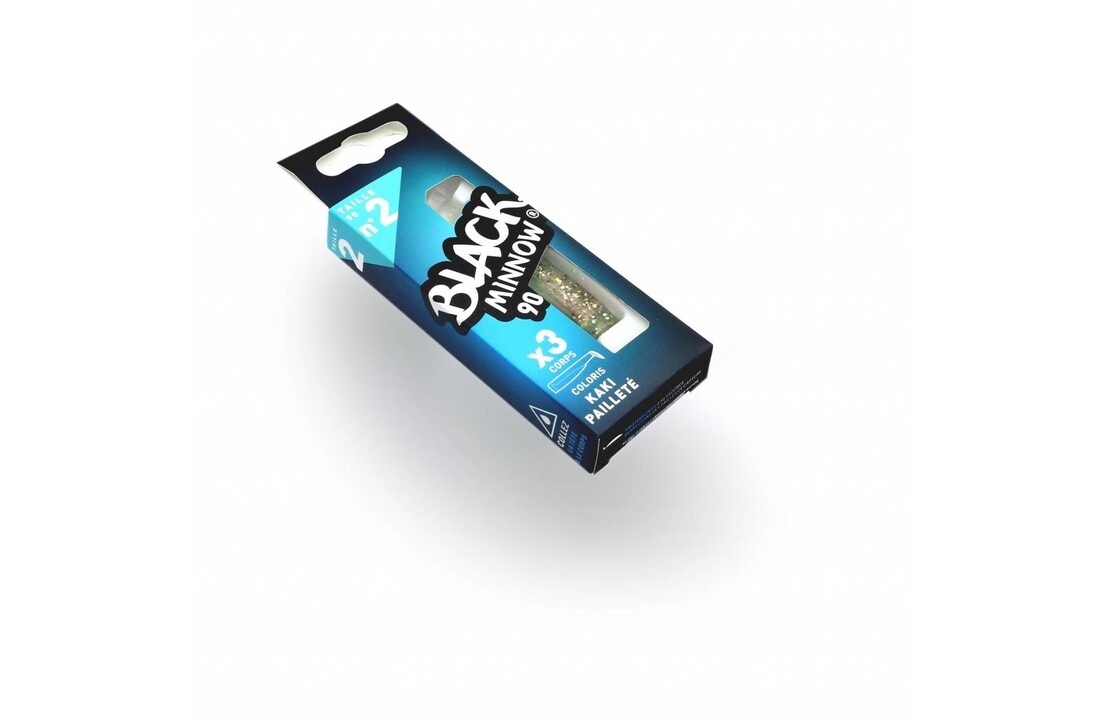 BLACK MINNOW 70 4 LURES BODIES GLITTERED KAKI