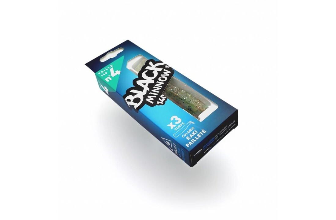 BLACK MINNOW 70 4 LURES BODIES GLITTERED KAKI