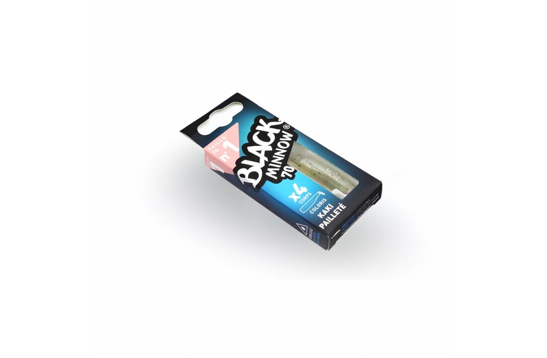 BLACK MINNOW 70 4 LURES BODIES GLITTERED KAKI